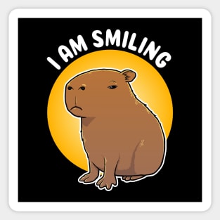 I am Smiling Capybara Cartoon Sticker